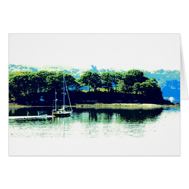 Maine sailing greeting card (Front Horizontal)