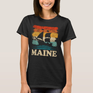 Maine Sailing Vintage Sailboat Summer Boating Sail T-Shirt