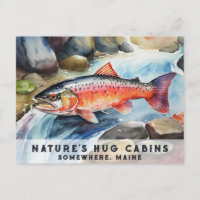 *~* Maine Salmon Fish Swimming River Water AP49