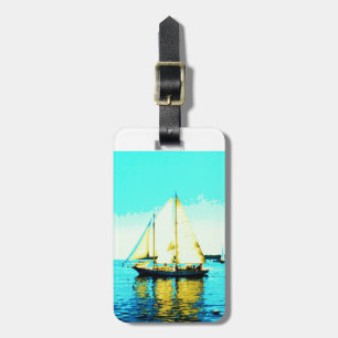 Maine schooner luggage tag