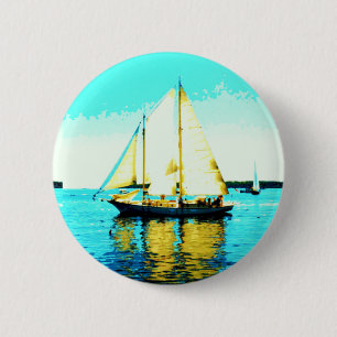 maine schooner sailing button