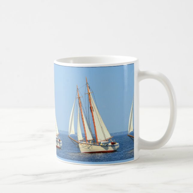 Maine schooners sailing coffee mug (Right)