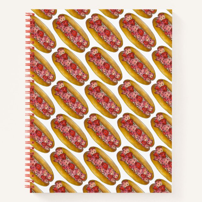 Maine Seafood Foodie Lobster Roll Sandwich Notebook (Front)