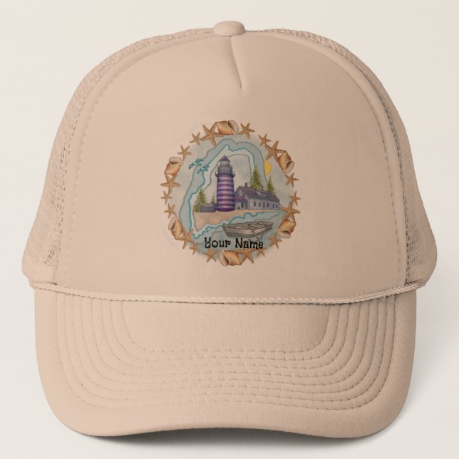 Maine Shells Lighthouse hat (Front)