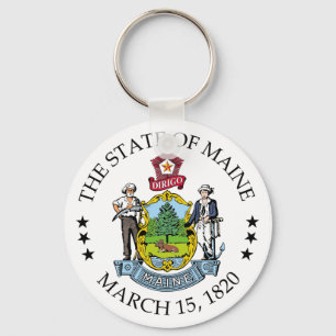 Maine sign keychain