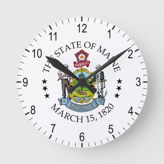 Maine sign round clock (Front)