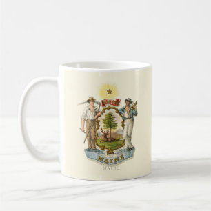 Maine state coat of arms (vintage 1870s) coffee mug