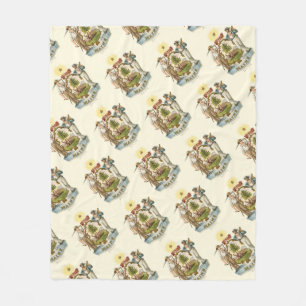Maine state coat of arms (vintage 1870s) fleece blanket