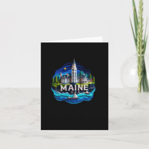 Maine State In Usa Sticker  Card
