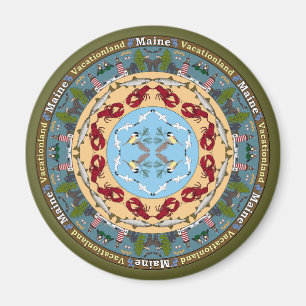 Maine State Mandala Magnet