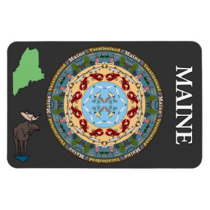 Maine State Mandala Vinyl Magnet