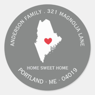 MAINE State   New Home Address Label Sticker