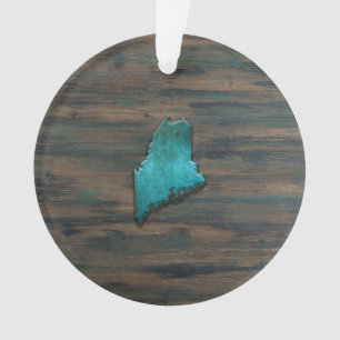 Maine State Shape Teal
