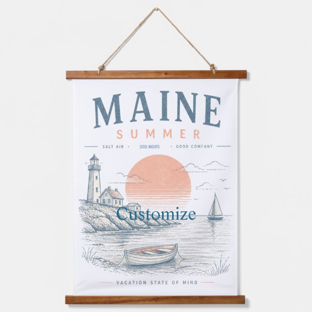 Maine  Summer Fun Thunder_Cove Hanging Tapestry (Front)
