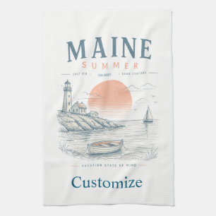 Maine Summer Fun Thunder_Cove Kitchen Towel