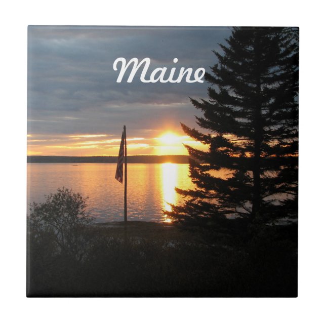 Maine Sunset Tile (Front)