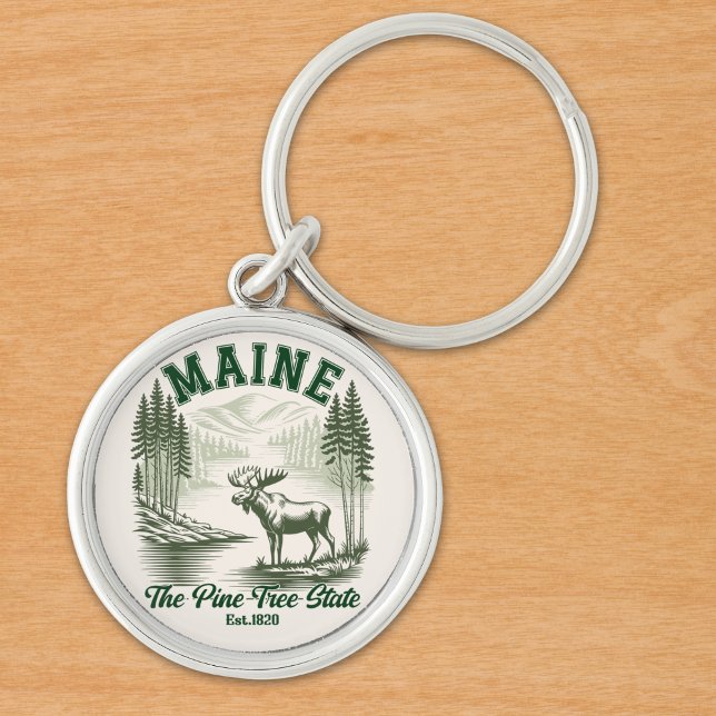 Maine the Pine Tree State Keychain (Creator Uploaded)