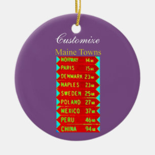 Maine Towns Sign Thunder_Cove Ceramic Ornament