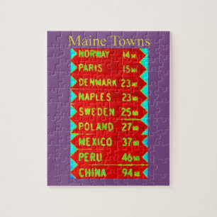 Maine Towns Sign Thunder_Cove Jigsaw Puzzle