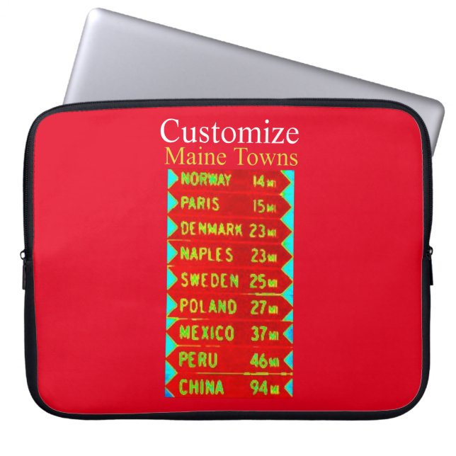 Maine Towns Sign Thunder_Cove Laptop Sleeve (Front)