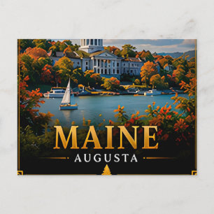 🌊 Maine Travel Souvenir First Time Visitors Postcard