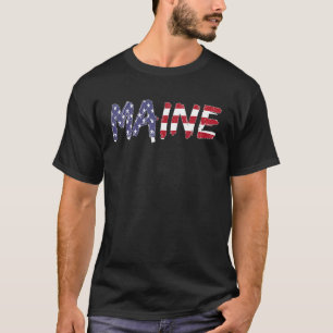 Maine US States America USA USA Flag Maine Fl T-Shirt
