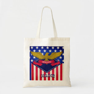 Maine USA Flag Tote Bag