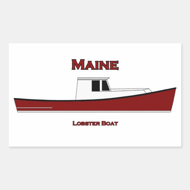 Maine USA Lobster Boat Logo Sticker (Front)