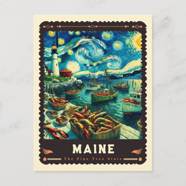 Maine | Vincent Van Gogh Inspired Postcard (Front)