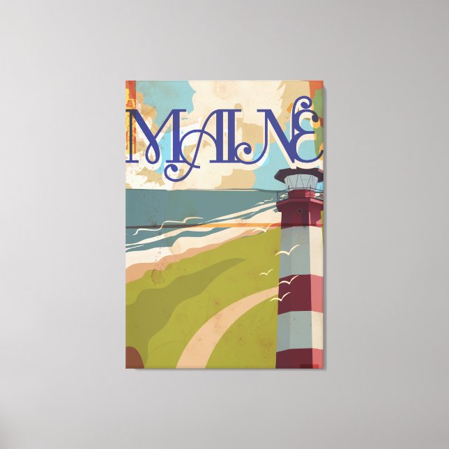 Maine Vintage Travel Poster Canvas Print (Front)