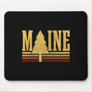 Maine Vintage Tree State Pride Camping Hiking Main Mouse Pad