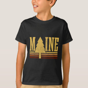Maine Vintage Tree State Pride Camping Hiking Main T-Shirt