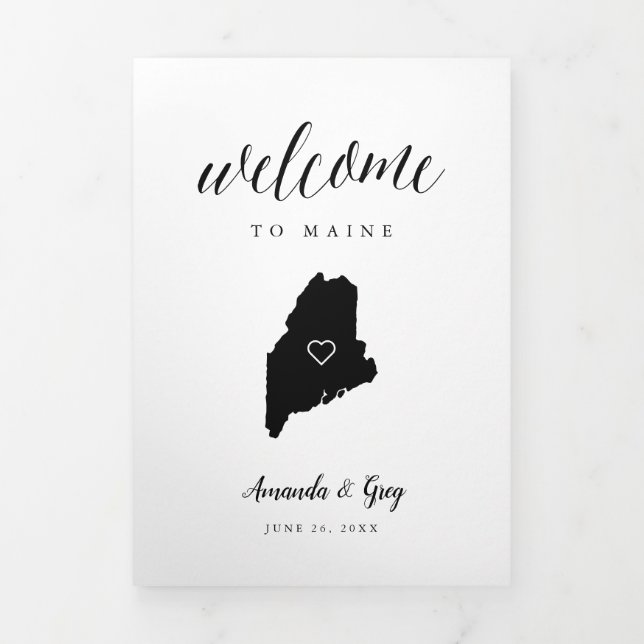 Maine Wedding Welcome Letter & Itinerary Tri-Fold Programme (Cover)