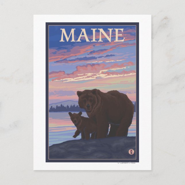 MaineBear and Cub Postcard (Front)