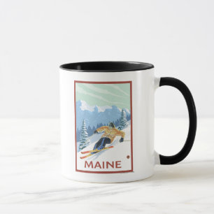 MaineDownhill Skier Scene Mug