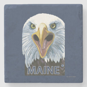 MaineEagle Up Close Stone Coaster