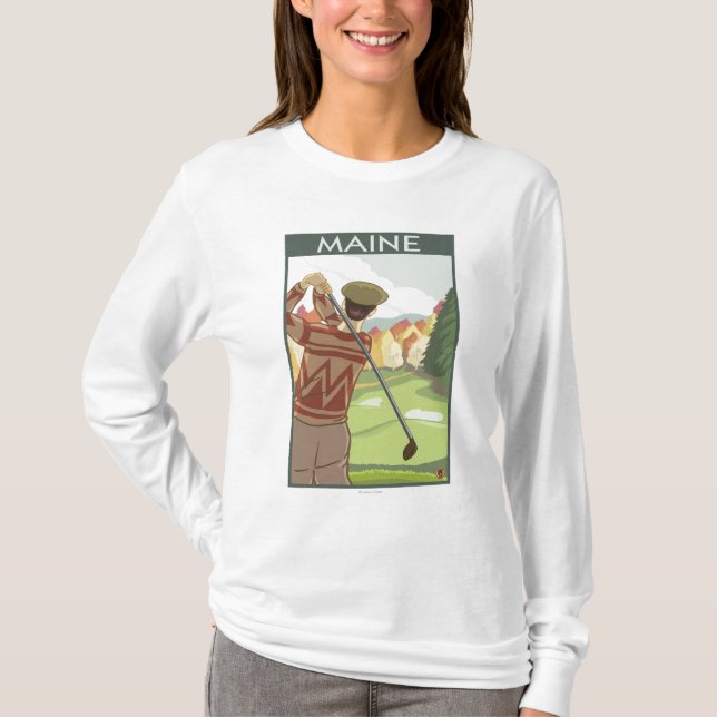 MaineGolfing Scene T-Shirt (Front)