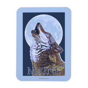 MaineHowling Wolf Magnet