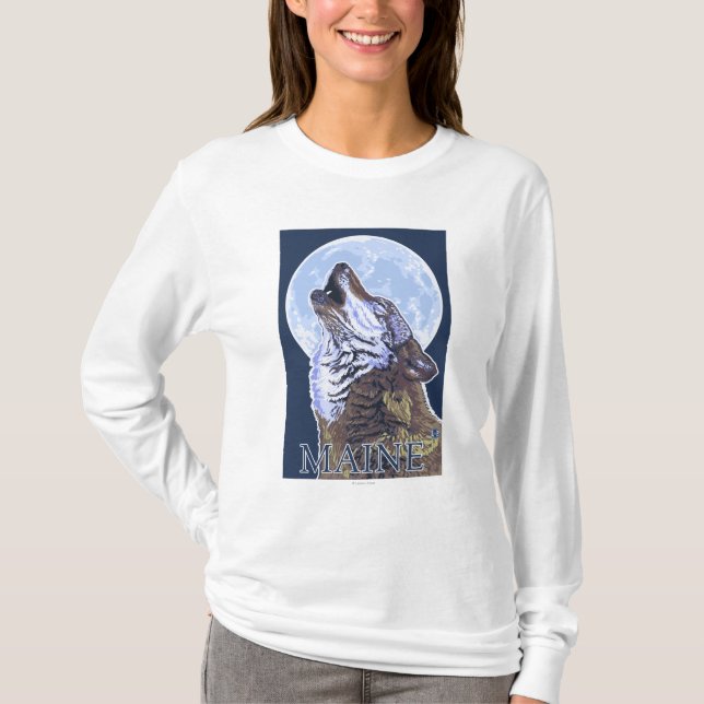 MaineHowling Wolf T-Shirt (Front)