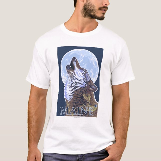 MaineHowling Wolf T-Shirt (Front)