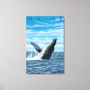 MaineHumpback Whale Scene Canvas Print