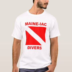 Maineiac Divers Dive Drapeau Logo T-shirt classiqu