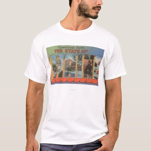 MaineLarge Letter Scenes T-Shirt (Front)