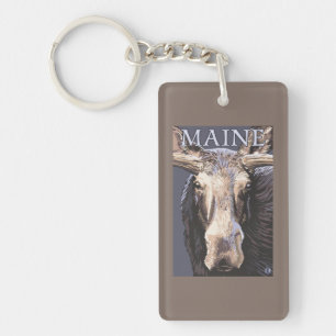 MaineMoose Up Close Keychain