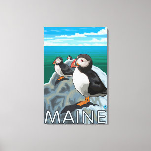 MainePuffins Scene Canvas Print