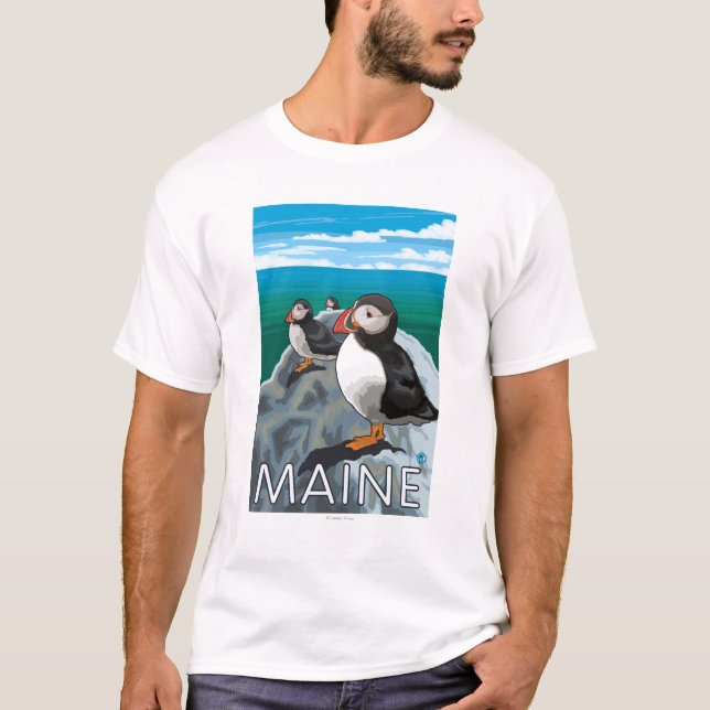 MainePuffins Scene T-Shirt (Front)