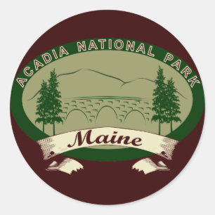 Maine's Acadia National Park Classic Round Sticker
