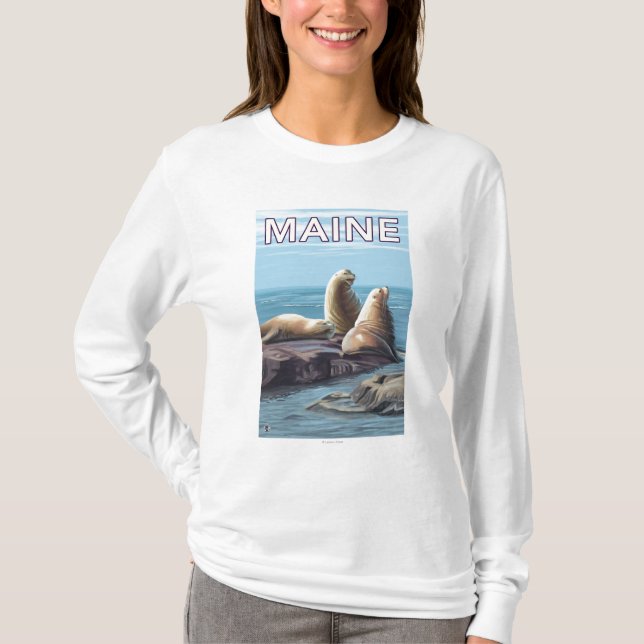 MaineSea Lions Scene T-Shirt (Front)