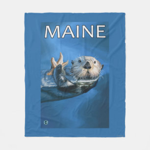 MaineSea Otter Scene Fleece Blanket