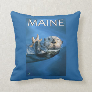 MaineSea Otter Scene Throw Pillow